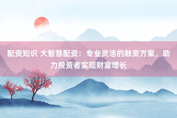配资知识 大智慧配资：专业灵活的融资方案，助力投资者实现财富增长