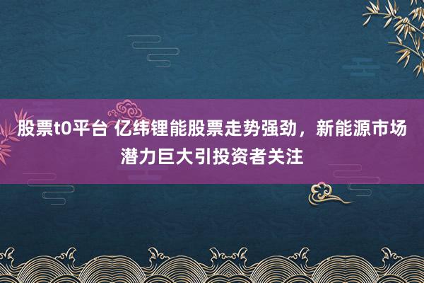 股票t0平台 亿纬锂能股票走势强劲，新能源市场潜力巨大引投资者关注