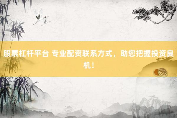 股票杠杆平台 专业配资联系方式,助您把握投资良机!