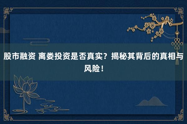 股市融资 离娄投资是否真实？揭秘其背后的真相与风险！
